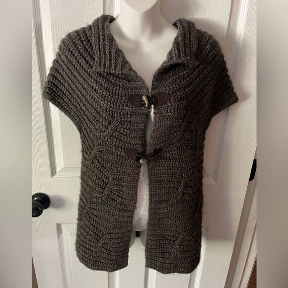 Lineamaglia Cardigan Women’s Small Italian Wool gray knitted sweater - Picture 1 of 6